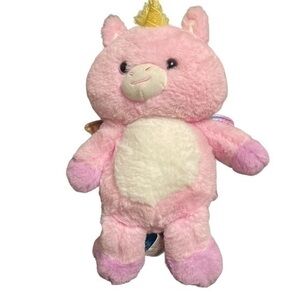 Kelly Toy Pink Unicorn Angel Plush Bear Iridescent Wings 15" Tall-Cuddly Soft